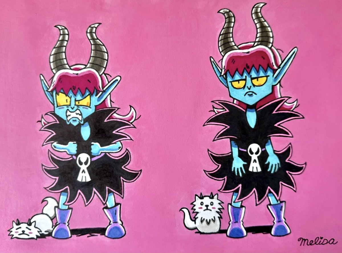_mellyhands_'s tweet photo. Wanda the Waster and her demon cat sidekick, Spoox! Two original characters from my project!
.
.
.
.
.
#art #animation #2danimation #animating #cartoon https://t.co/YO5ujg5Vl4