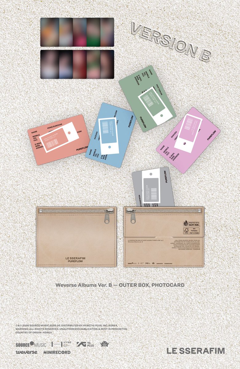 cherryorders's tweet photo. LE SSERAFIM - 2nd Album : PUREFLOW pt.1

💿 Weverse Album
💙 A
🤎 B

Outer Box
Photocard Random 5 out of 10 https://t.co/OqcOAG9mfu