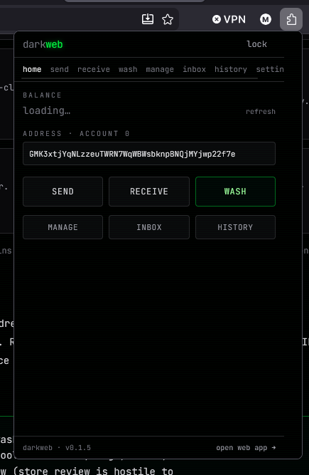 darkwebwallet's tweet photo. Dark Extension is finally live! 🎉
To install:

Scroll to the bottom of the darkweb page
Go to the “Browser Extension” section
Click “Install”

This will take you to the full instructions.
Now enjoy easy access to the wallet and the Wash feature directly from your browser!

https://t.co/eQZC3JXYCI