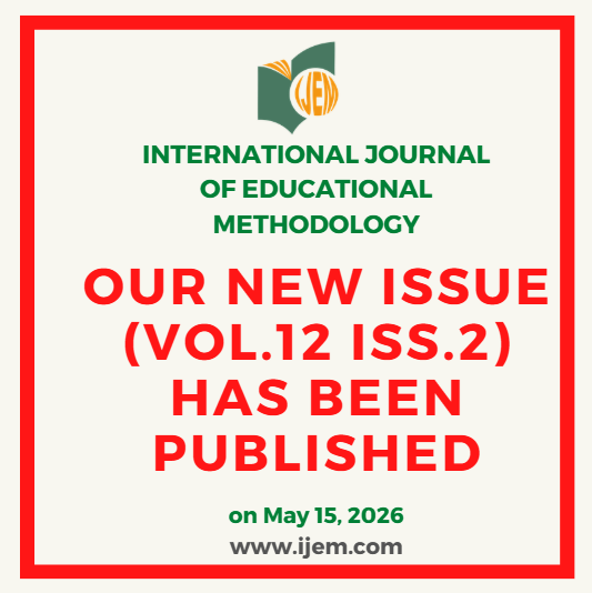 IjemJournal's tweet photo. We are pleased to announce that our latest issue (Vol. 12 Iss. 2 - May 2026).
see https://t.co/vUMGTvhLZv
#journal #academic #education #educationalscience #methodology #manuscript #article #PsycInfo #submission #openaccess #academicjournal #publication #peerreviewed #ebsco https://t.co/j5uWVECz4e