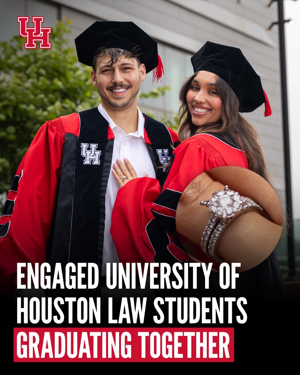 UHouston's tweet photo. Engaged to be married and graduating from law school together, Emma Jenny and Tanner Shae are closing one UH chapter and beginning another! https://t.co/BV6eCYIXz8
