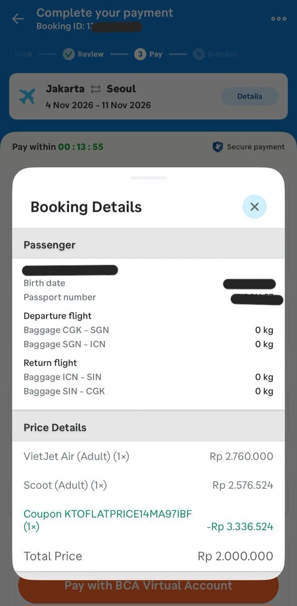 audreycarolin4's tweet photo. worth it bangeeeet trip korea gw akhir tahun dapet harga segini✨️🥳  datang langsung ke Gandaria city gess buat yg mau terbang ke korea, ada booth Traveloka! tadi gw beli pas lagi ada flash jam 7 an. masih ada waktu sampai besok 17 mei event travel fair korea👍 https://t.co/JxwOZM1Fl6