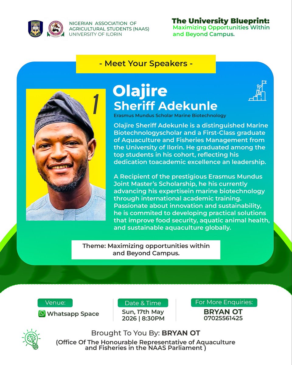 Bryan142401's tweet photo. *MEET OUR SPEAKER ⌛️*
[Mr. Olajire Sheriff Adekunle] https://t.co/ISJ9mBFncm