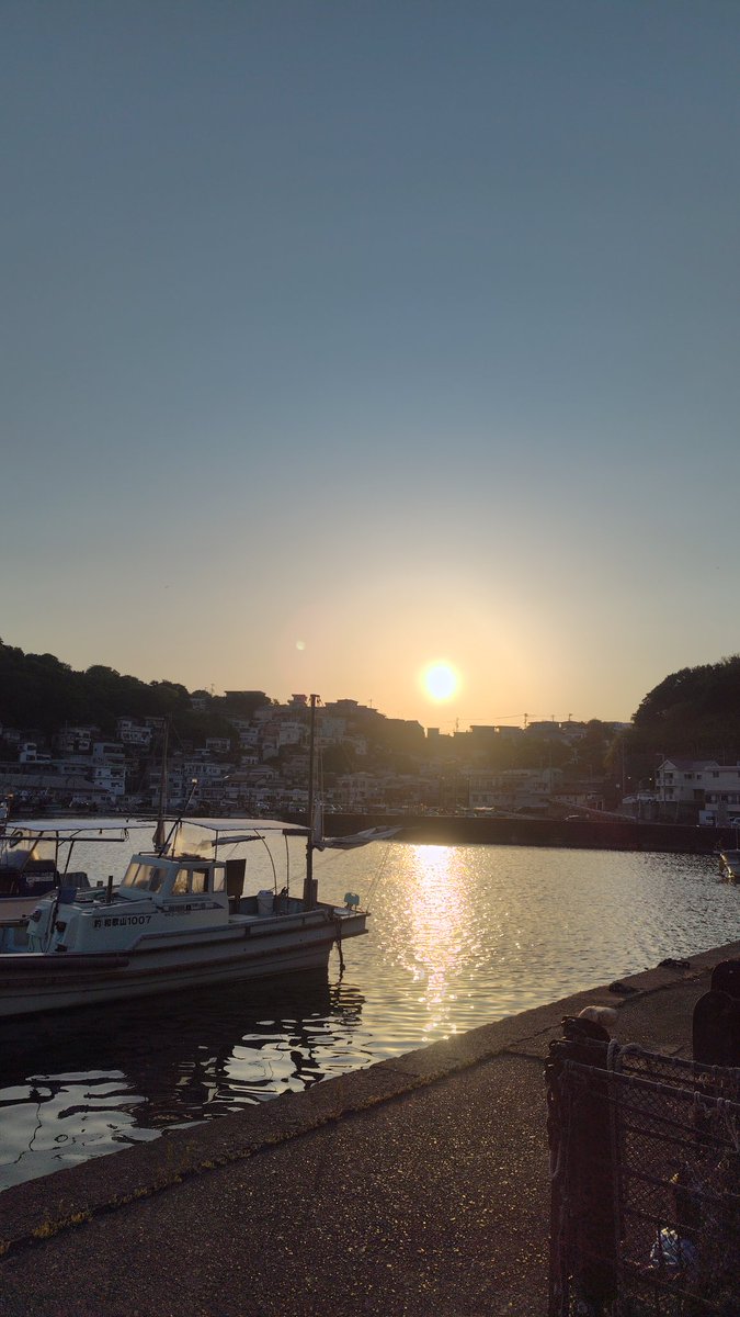 tamagoo99's tweet photo. 雑賀崎の夕日と和歌山城 https://t.co/QiA2eVlN9P