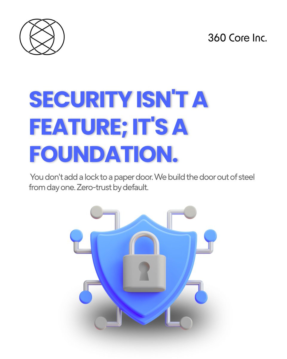 360CoreInc's tweet photo. 🛡️ Hack-proof starts at the foundation.

@360CoreInc  builds zero-trust systems engineered for security, scale, and resilience from day one. 🔒⚡

#360CoreInc #CyberSecurity #ZeroTrust #DigitalSecurity #TechInnovation https://t.co/CYRrei9lEh