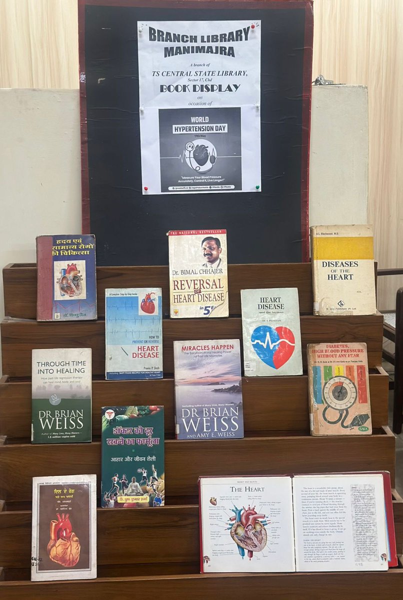 neeza_singh's tweet photo. Book Display on the occasion of World Hypertension Day which falls on 17th May #WorldHypertensionDay https://t.co/priFuhHf1K