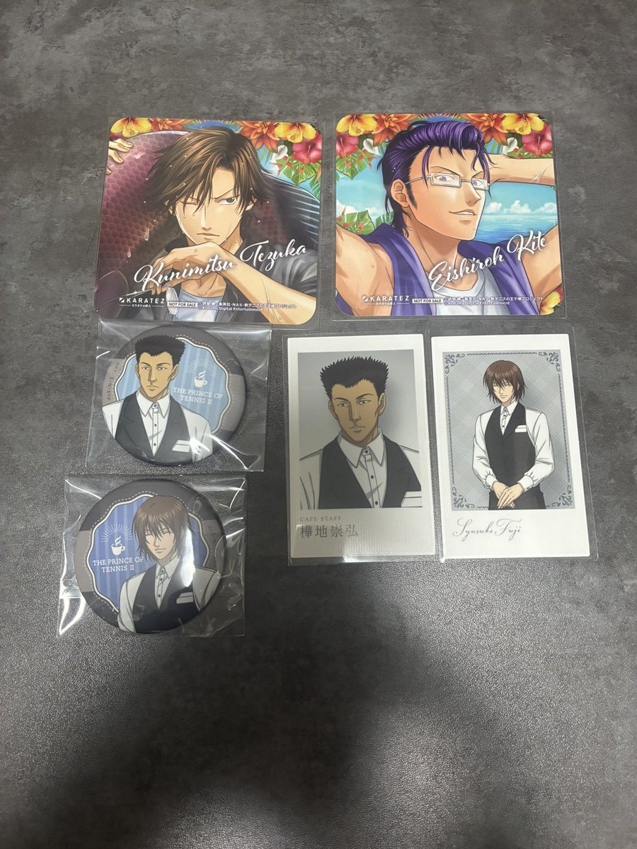 0xJs8g's tweet photo. 【交換】新テニスの王子様 テニプリ カラ鉄 学プリ ドキサバ コースター

譲：コースター 手塚、木手
        ポラショ 樺地、不二
        缶バ 樺地、不二

求：跡部

郵送、もしくは、27日（水）渋谷にいますのでその日なら手渡し可能です！ https://t.co/ppG6TSqmsa