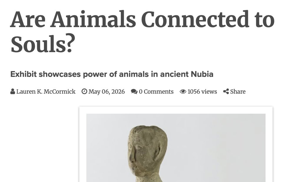 ISAC_UChicago's tweet photo. Want to read more about the ISAC Museum Special Exhibition "A Bestiary of Ancient Nubia"? You can explore more about the exhibition in the recent online article for Ancient Near East Today by the curator of the special exhibition, Marc Maillot https://t.co/YuxXRepHKq