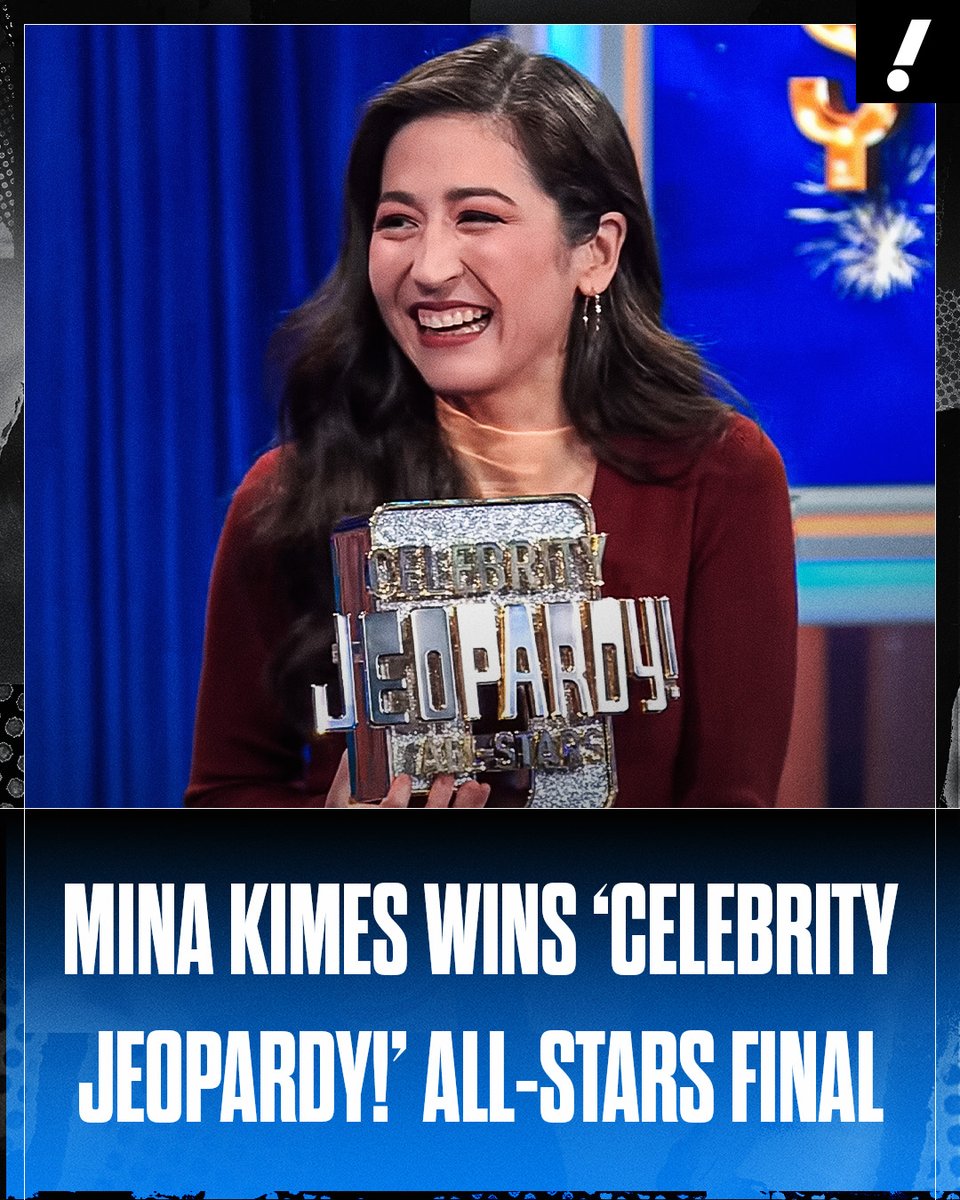 YahooSports's tweet photo. ESPN’s Mina Kimes won ‘Celebrity Jeopardy! All-Stars,’ earning $1 million for a charity of her choice 👏

She’ll donate the winnings to L.A.’s SELAH Neighborhood Homeless Coalition. https://t.co/dCIzPj1MPl