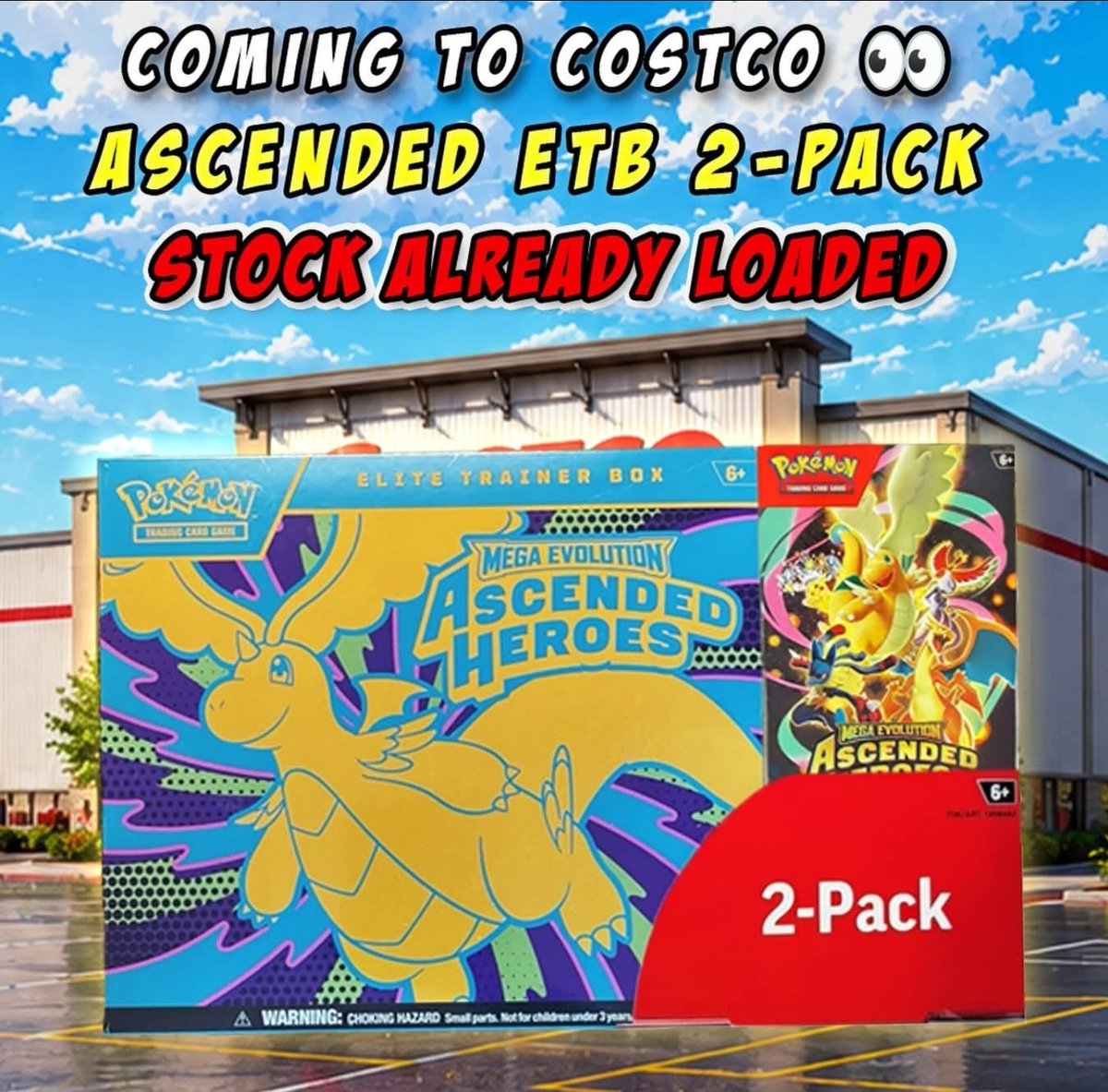 SneaXTheDegen's tweet photo. Bruh if this is real im going to cry

Sams Club and Costco be doing the most with these bundles 😂 

Watch this bundle with an Ascended ETB amd Booster bundle be 19.99 or something crazy 😂

This drop will go nuts if real https://t.co/VuG3ZS6h9b