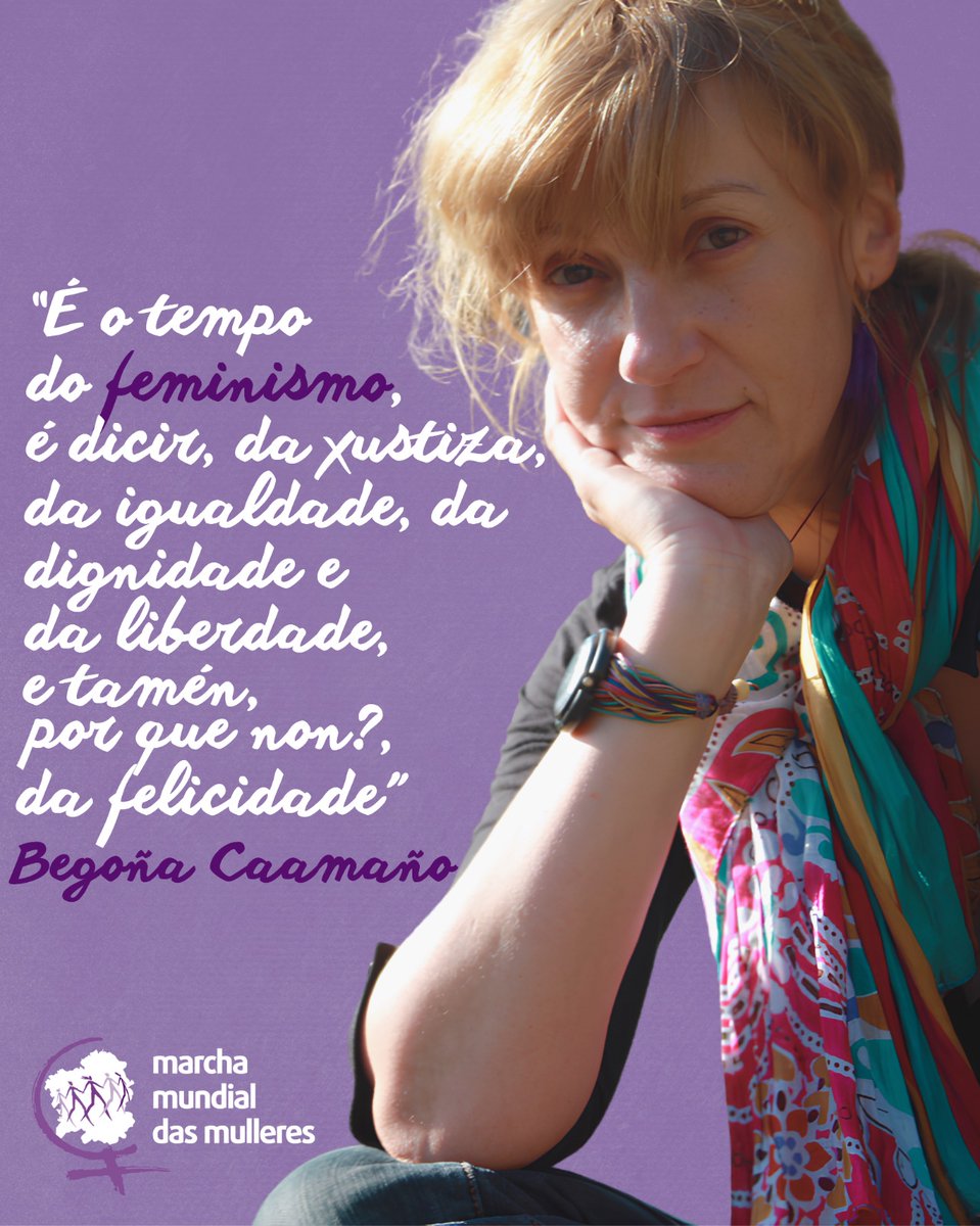 MMMGaliza's tweet photo. Neste 17 de maio homenaxeamos nas Letras Galegas a unha das nosas. Dende a Coordenadora Nacional da Marcha Mundial das Mulleres queremos expresar a inmensa ledicia e orgullo que supón para nós que Begoña Caamaño faga parte da nosa historia. #LetrasGalegas #17maio #BegoñaCaamaño https://t.co/wZsRDhTOq6
