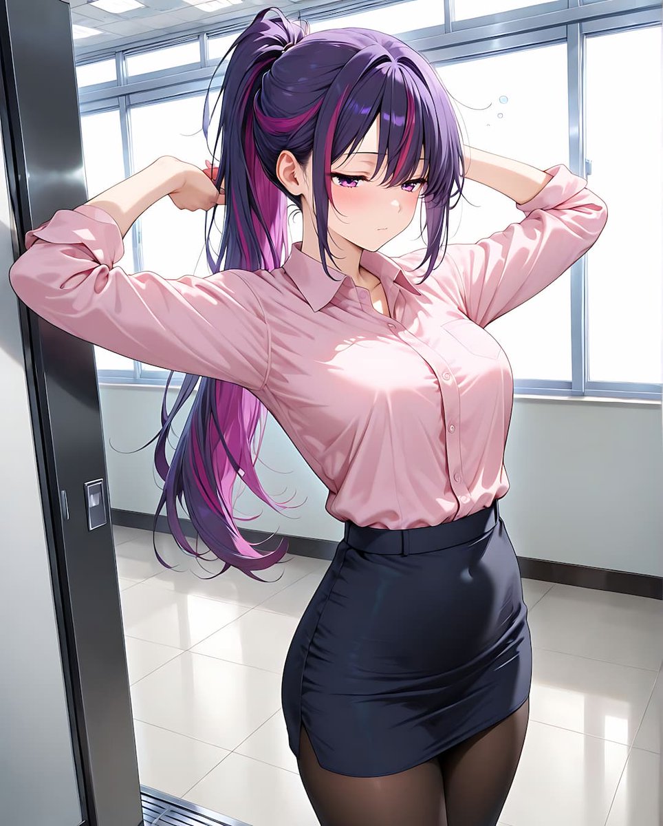 Sora_AI_Studio's tweet photo. 「あーもう、今日忙しすぎる～！」
#OL #ストッキング #SFW https://t.co/ZOzm6y4Rzp