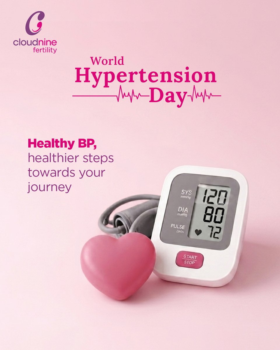 cloud9fertility's tweet photo. This World Hypertension Day, take a step towards better heart health ❤️, because every positive choice supports your path to parenthood.

#WorldHypertensionDay

#cloudninefertility #oncloudnine #WellnessMatters #HealthyChoices #HealthyHeart #HypertensionAwareness https://t.co/7H0QzbPreC