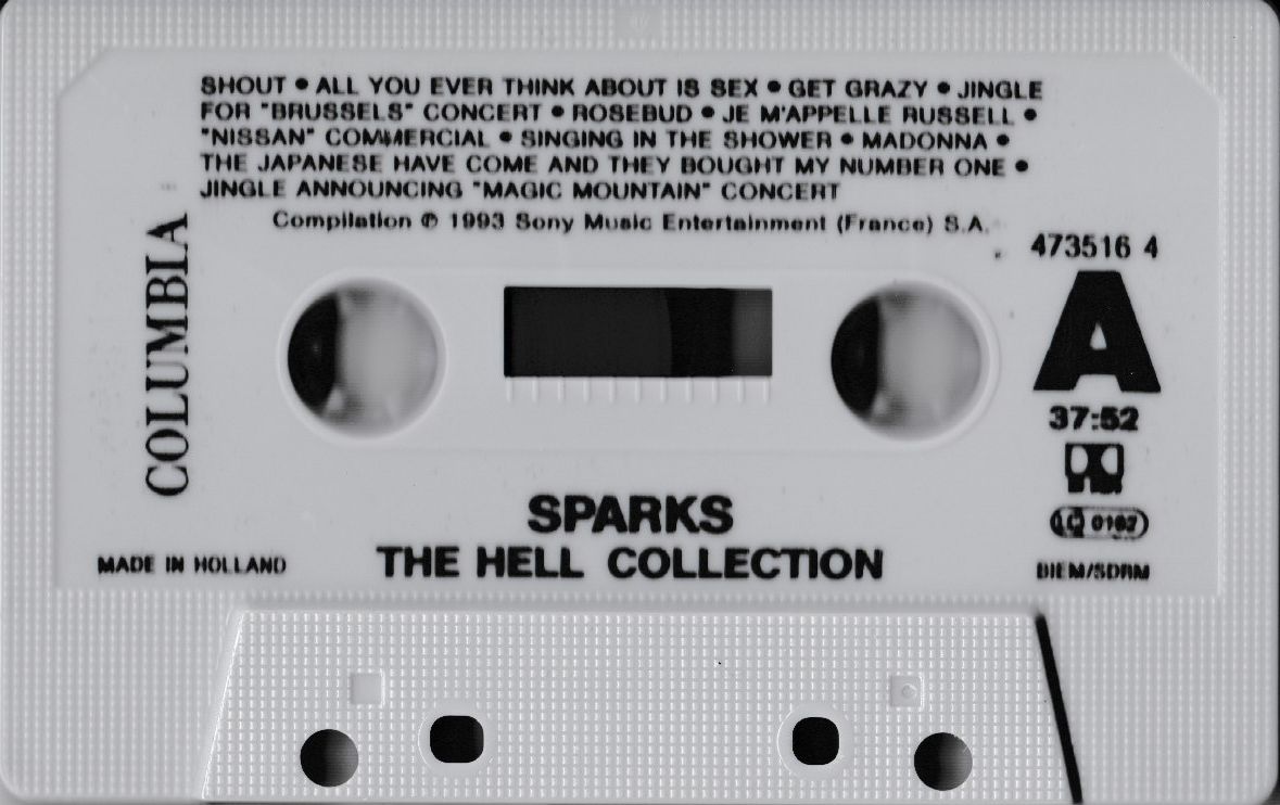 Halfnelson69's tweet photo. Cassette of 'The Hell Collection', 1993. Manufactured in the Netherlands, distributed in France only.

@sparksofficial https://t.co/VjQe3RWVFO