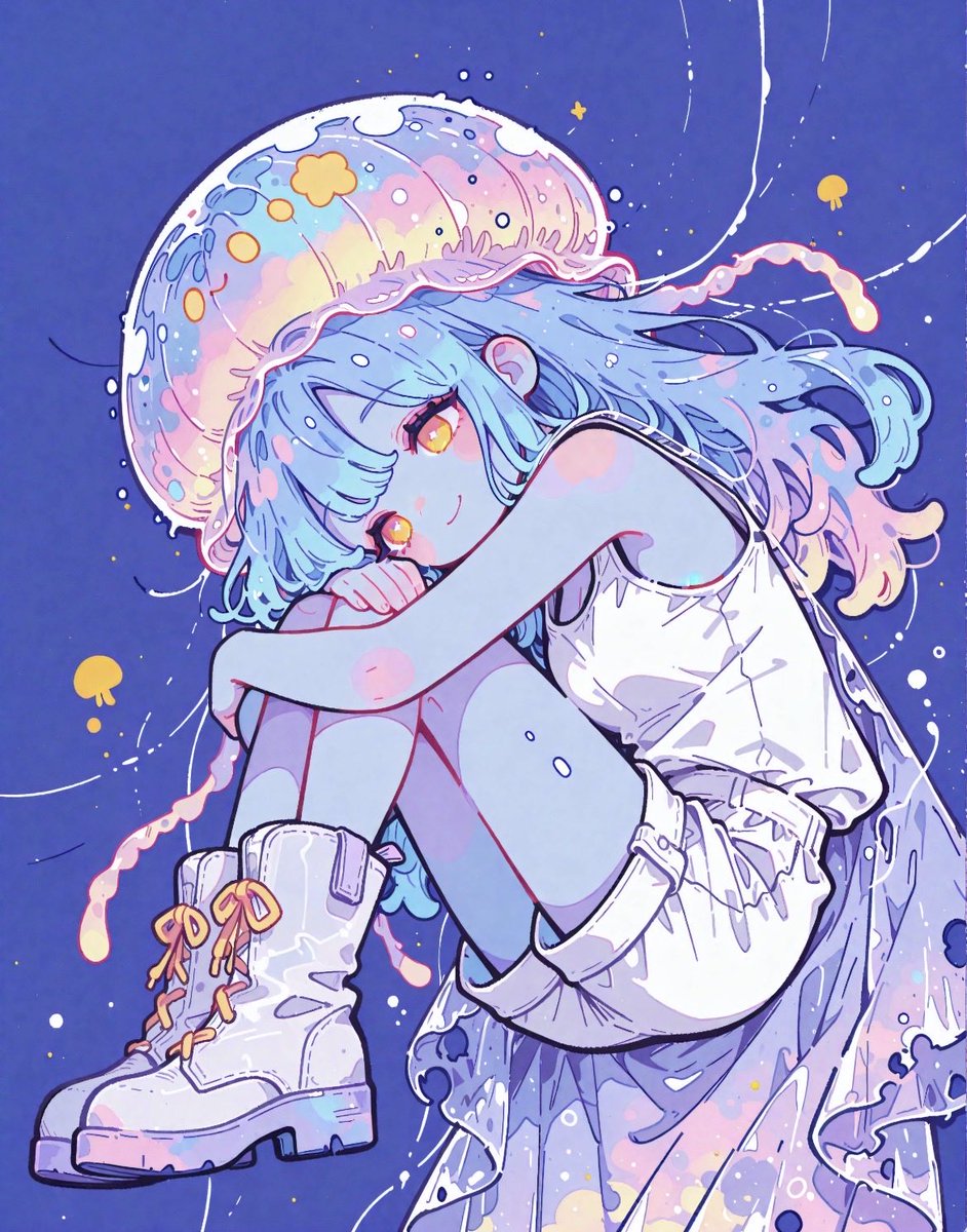 AIイラスト クラゲちゃんでおやすみなさい🌙✨