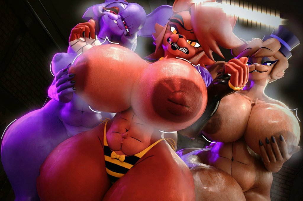 RMB7677's tweet photo. [Fexa: Stop looking at them >:(🦊🐻🐰
🔥🔥🔥]

[Original models by:@CryptiaCurves 
#FNC #fnia #fnia3D #Fexa #Bonfie #frenni #fapnightsatfrennis https://t.co/cRKi2fkEom