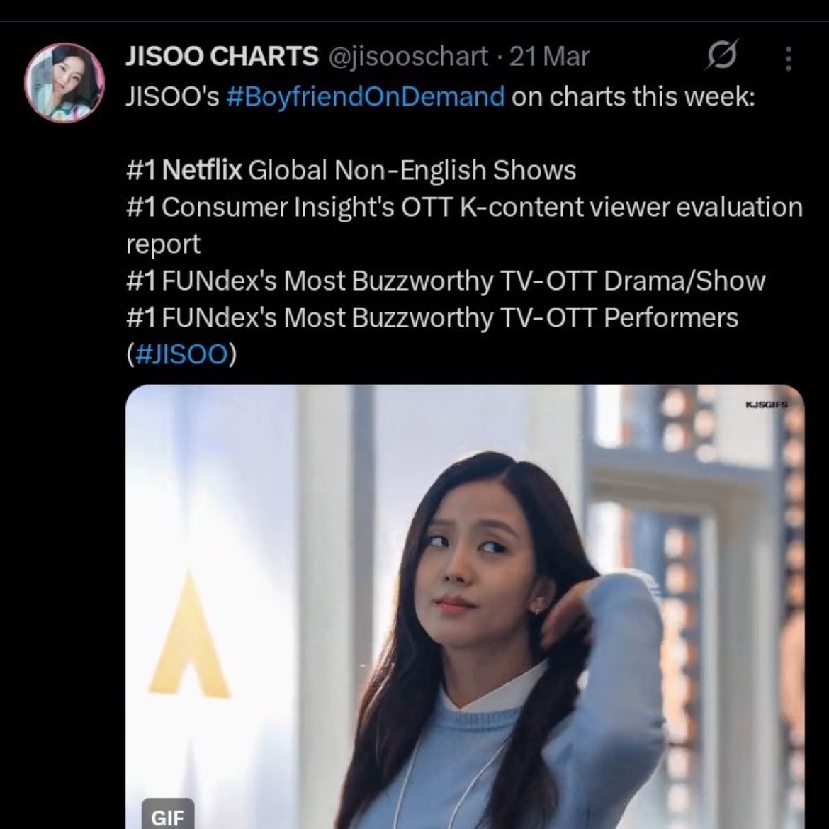 Aripinkbarb's tweet photo. According to Kpop fans having all of your shows go number 1 on their streaming platforms, surpassing millions of streams to billions the fastest an artist has ever done in kpop, and selling out copies of your album is “flopping.” https://t.co/AsPivXlEfn