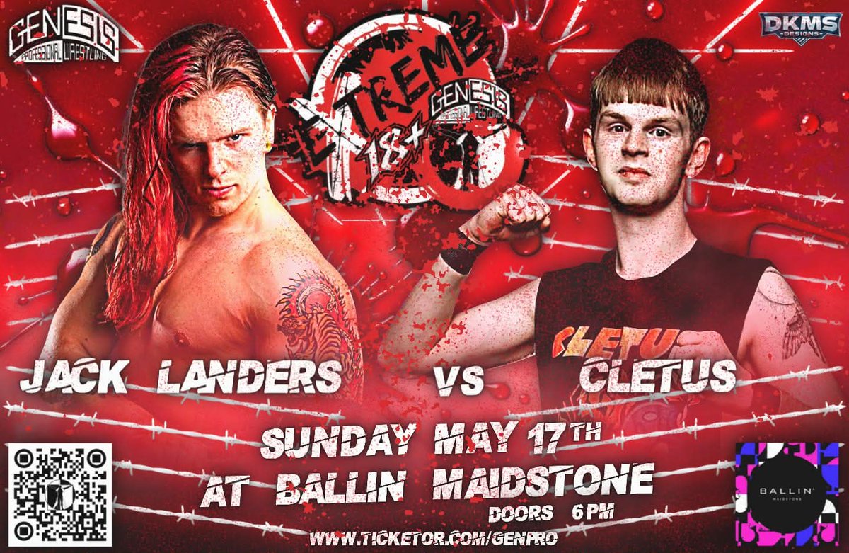 GenProOnline's tweet photo. 💥THIS SUNDAY💥

Genesis Professional Wrestling returns to Ballin Nightclub on Sunday the 17th of May 2026.

🔞Jack Landers challenges Cletus Cannonball in
singles action

🎟 Tickets: https://t.co/AseoEIEgsJ 

#wrestling #EXTREMEWRESTLING #fyp https://t.co/NybZ9HaN2j