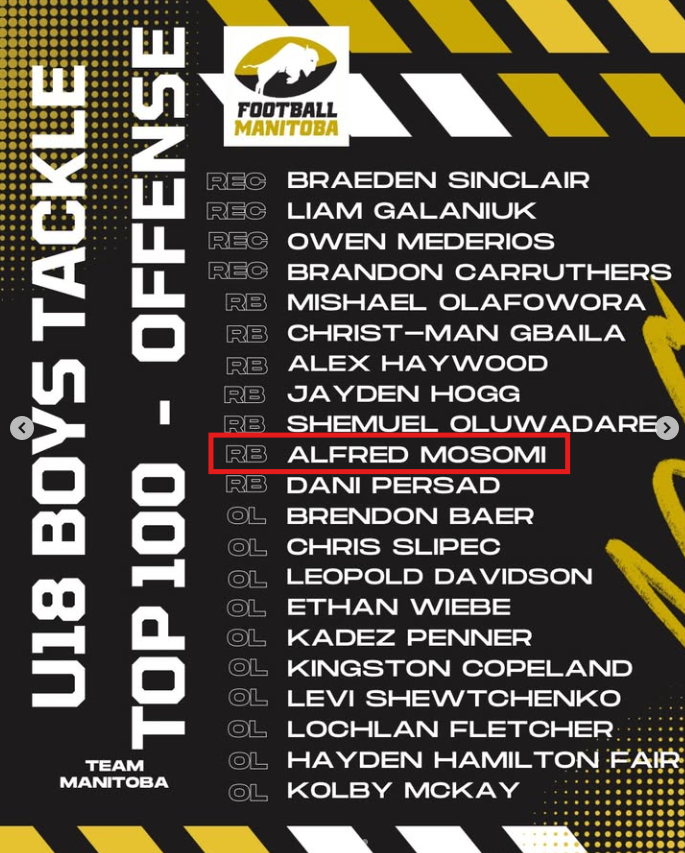 Alfredmosmi09's tweet photo. Honored to advance to the next round of the Manitoba Provincial Team selection process and be recognized as one of the Top 100 offensive players in the province. Grateful for the opportunity and ready to keep proving myself.

@Sean_Ollie @coachmorganuoft @WLUDC_RonV @coachbech https://t.co/ytGORF2QDK