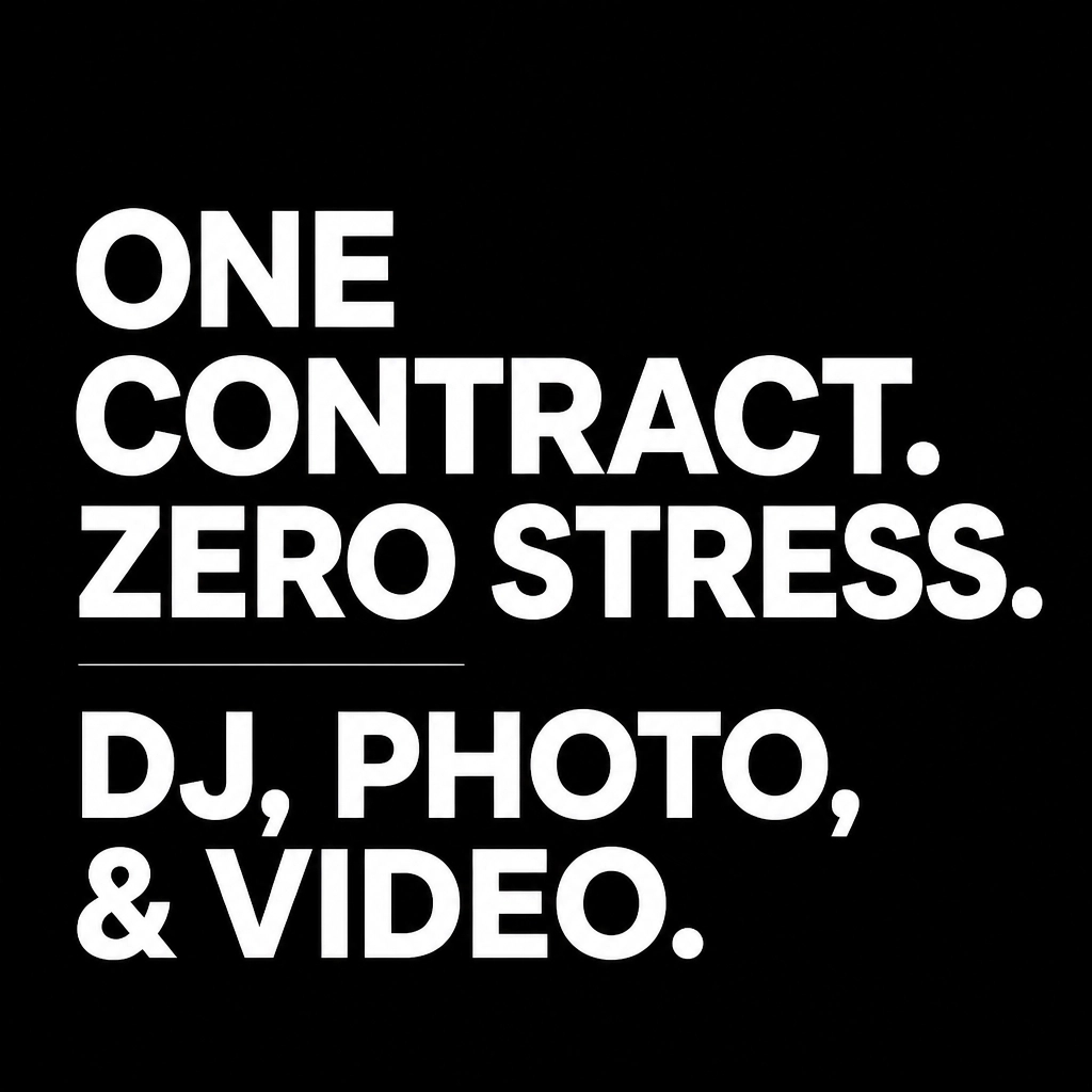 TWK_Events's tweet photo. Stop juggling 10 different vendors. Get DJ, Photo, and Video in one seamless contract for total peace of mind. Our one-stop-shop approach ensures your vibe is consistent and your stress is zero. Book TWK Events today. #TWKEvents #NJWeddings #OneStopShop #WeddingPlanning https://t.co/Nm6gu3barA