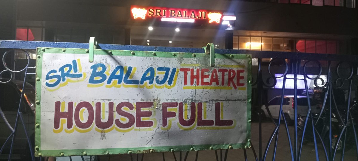 BalajiCinemas's tweet photo. #Karuppu - HOUSE FULL 💥.

Completely occupied by the family audience. The auditorium looks like a festival  especially for Interval &amp; God Mode song. 

#KaruppuInSriBalajiCinemas 
@Suriya_offl @RJ_Balaji @SaiAbhyankkar @DreamWarriorpic https://t.co/ijzOmjssIy
