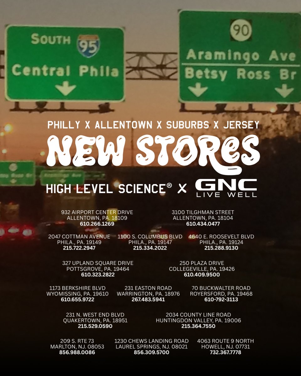 LiveHighLevel's tweet photo. PHILLY 🫶🏼 We’re in MORE stores near you ✖️ Grateful to partner with Eric Miller’s @gnclivewell stores in your neighborhood. Stop by to pick up a bottle of Heart + Body + Mind or High Level Man 🦅 Find the closest store near you at our website 📍 https://t.co/Z8rtz0JQE5