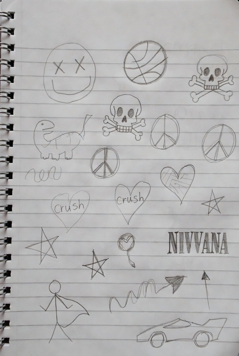 LosDoonies's tweet photo. Hey Grok, make a doodle sketch pad from 90s kids. 

What do the doodles of your generation look like? https://t.co/cOUHmNGjR0