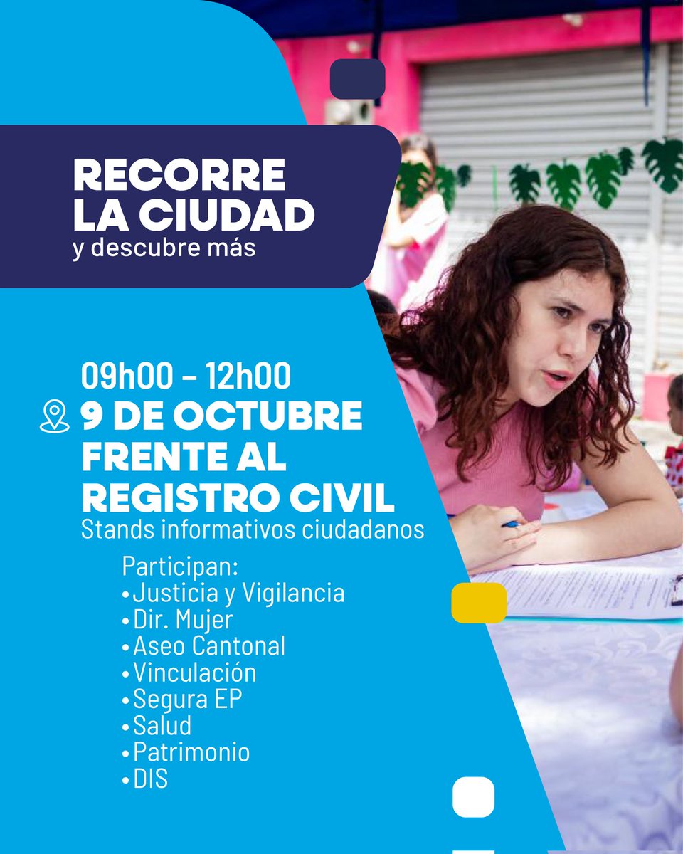alcaldiagye's tweet photo. ✨💙 Este fin de semana, #RutaCentro se activa con experiencias para toda la familia: recreovía, emprendimientos, arte, música, actividades para mamá y espacios interactivos en distintos puntos del centro de Guayaquil. 🚲🌆
#AsiSeHaceGuayaquil #CiudadDeTodos #GuayaquilNoSeDetiene @taticoronelf