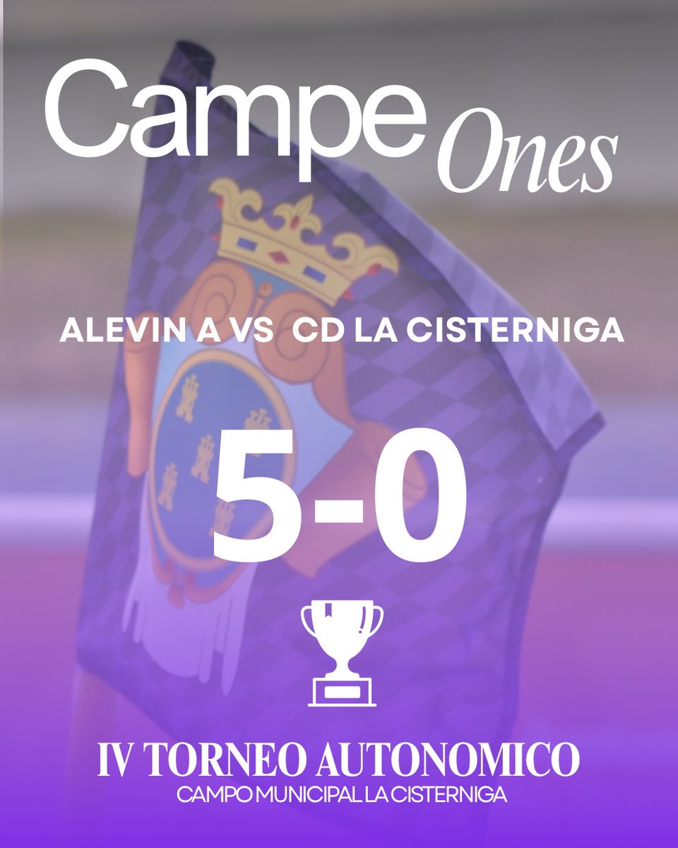 CDPearanda's tweet photo. 🏆⚽ ¡CAMPEONES!

Nuestro Alevín A se proclama campeón del IV Torneo Autonómico Alevín tras una espectacular final. 💜🤍

🆚 CD La Cistérniga
📊 5-0

Orgullo, esfuerzo y fútbol del bueno. ¡Enhorabuena equipo! 💪🔥

#CDPeñaranda #Campeones #AlevinA #FutbolBase #OrgulloMorado https://t.co/uFSdWxB5YV