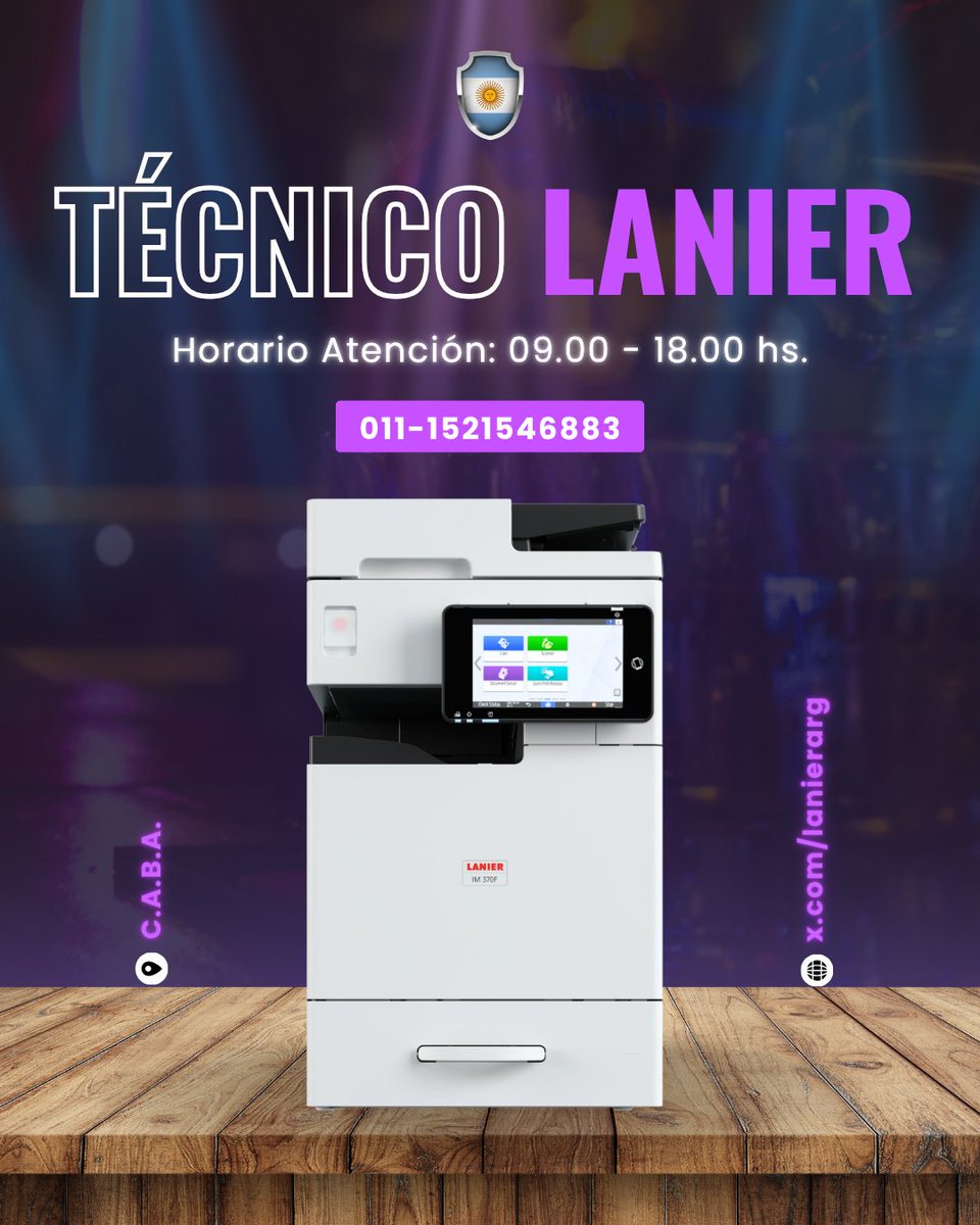 LanierArg's tweet photo. 🇦🇷 TÉCNICO 𝗟𝗔𝗡𝗜𝗘𝗥 

Horario Atención: 09.00 - 18.00 hs.

📞 011-1521546883
🐦 https://t.co/R8qKjb00Pi
.
.
.
#MP301 #MP402 #MP501 #MP2554 #MP2555 #fotocopiadoras #impresoras #multifuncionales #repuestos #insumos #drum #cilindro #unidaddeimagen #tóner #gráficas #imprentas https://t.co/3Qlpo890wM