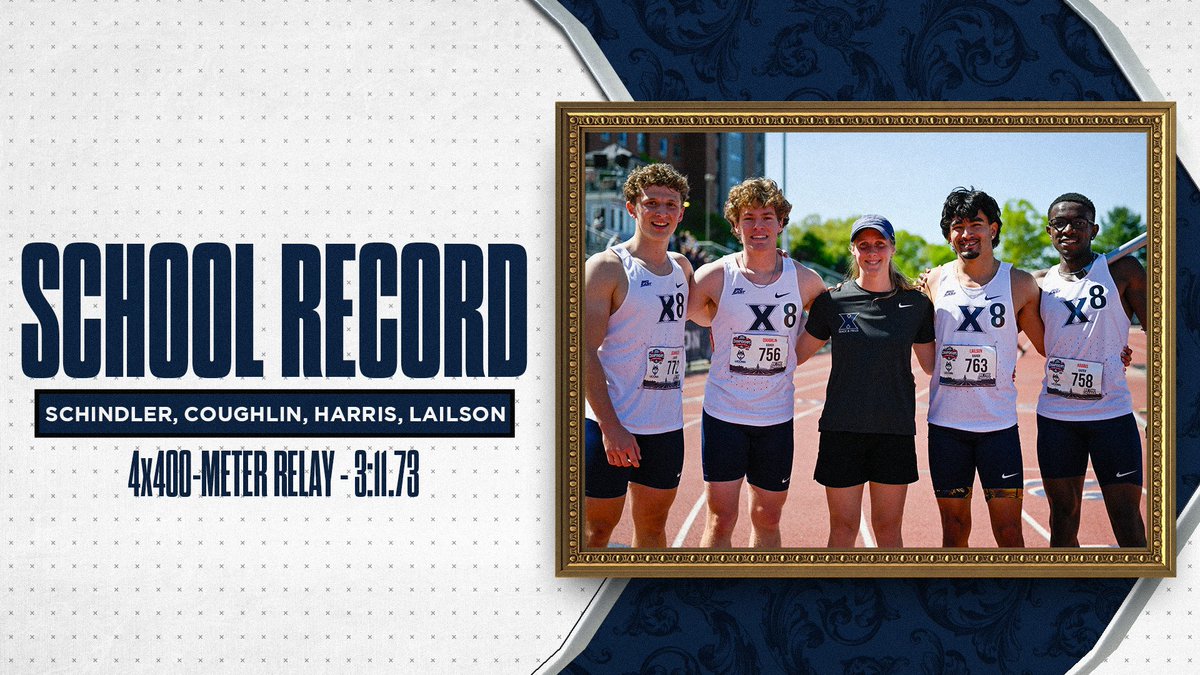 XavierXCTF's tweet photo. The men's 4x400 meter relay team set a new school record in the event at the BIG EAST Outdoor Championships, posting a time of 3:11.73!

#LetsGoX https://t.co/GyTUaxF3qC