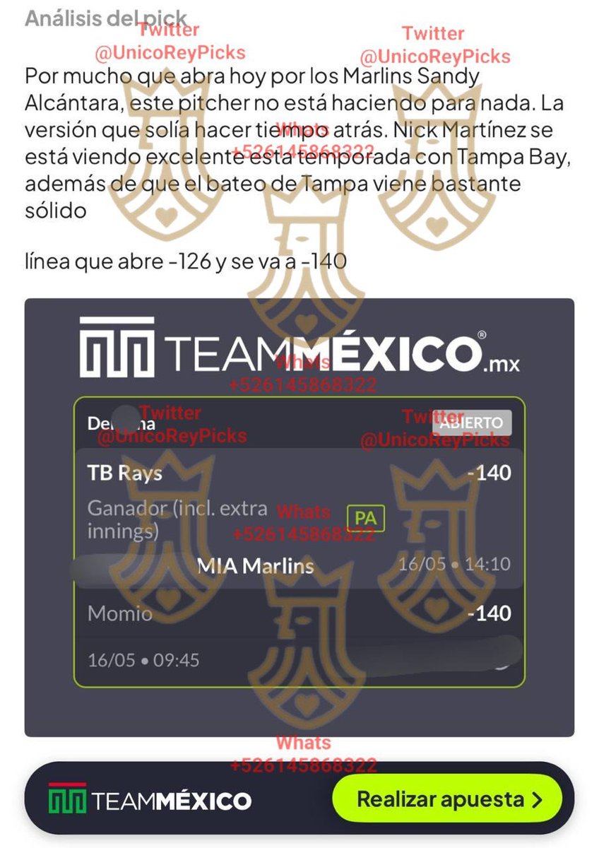 Mexapicks_'s tweet photo. 🚨 Pick filtrado de: Iluminati, Stake 100

Los del grupo ya van adelantados… 😮‍💨

Más picks filtrados GRATIS aqui en nuestro grupo👇🏻

https://t.co/O9chYxp1Ti https://t.co/oCsc1r6AVX