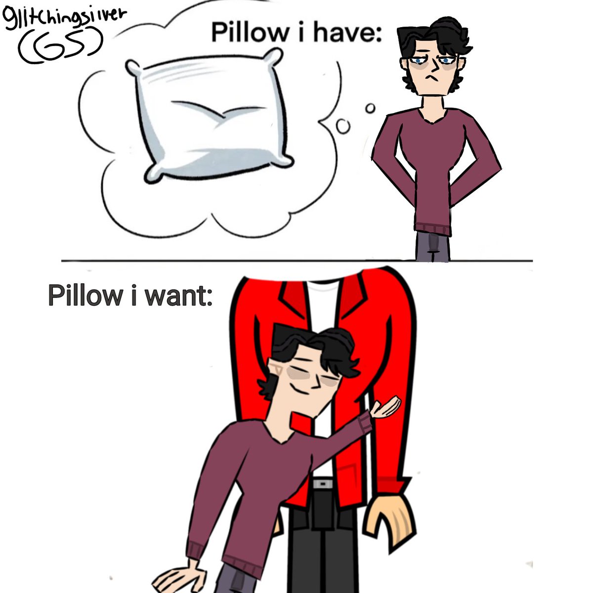 GlitchingSilver's tweet photo. Hunter wants a man pillow (Huntver)

(I got this meme idea from someone.)

#dctwt #disventurecamp #gay #gayart #art #HunterPage #Huntver #HunterxSilver https://t.co/yKsWJrfvjq