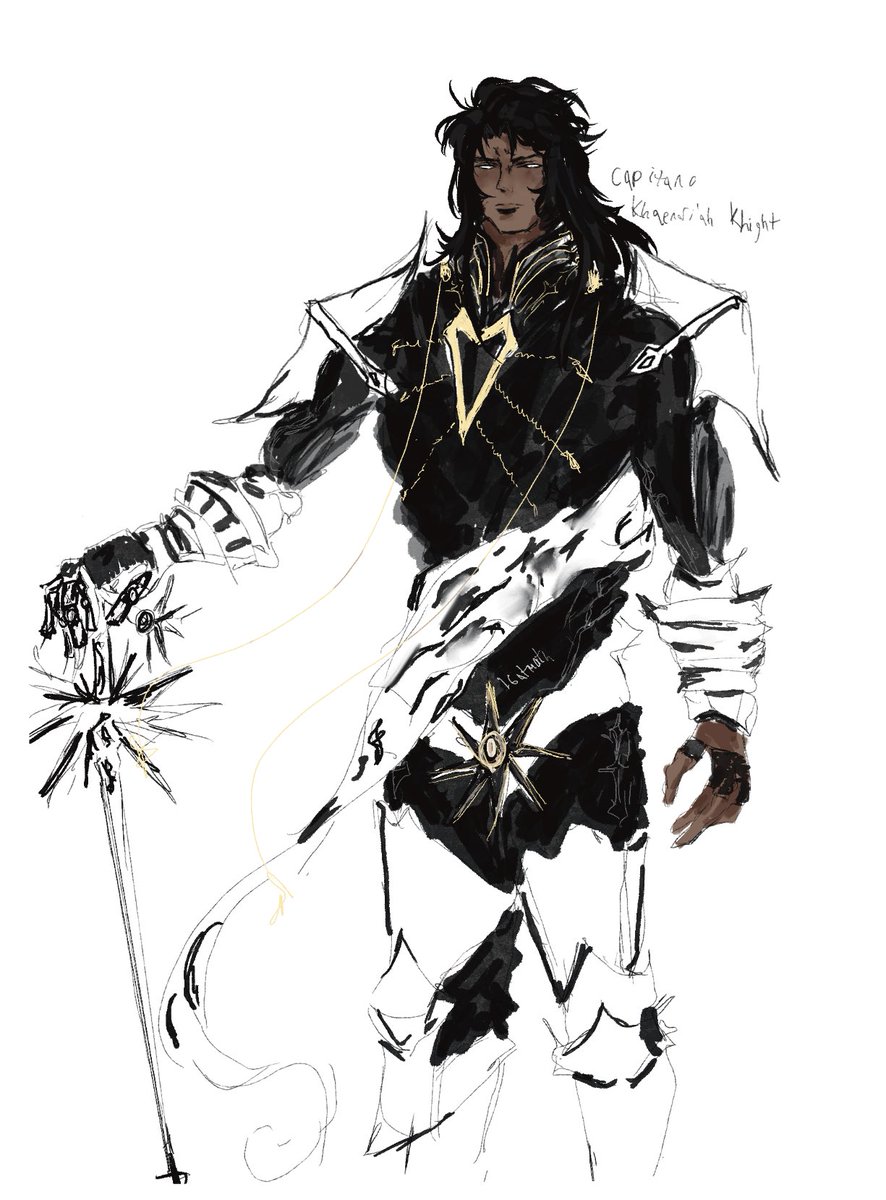 1batmoth's tweet photo. Capitano as a khaenri’ah knight sketch 🫡 https://t.co/luC640BS9O