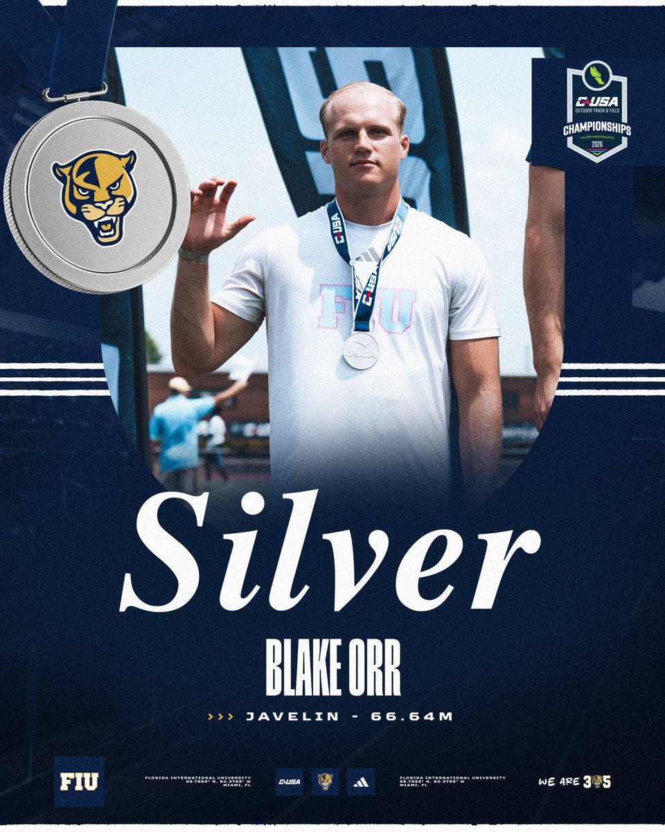 FIUTrackXC's tweet photo. LET’S GO Blake 😤

He earned the🥈with a 66.64m throw https://t.co/u7X2FDDpmy