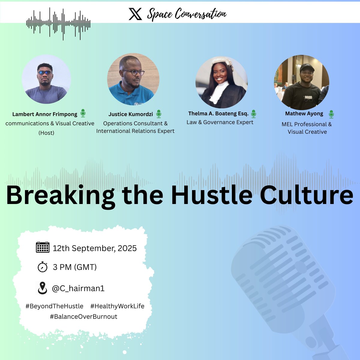 CapacityLambert's tweet photo. Is hustle culture helping us grow or just survive? 🚨
Capacity Lab unpacked burnout, creativity, rest, and sustainability with @kodzo_elikem, @T_Boateng25  &amp; Mathew Ayong.
 
Watch the full conversation: https://t.co/q3GwTHqDqT https://t.co/dtbAVw0n3T