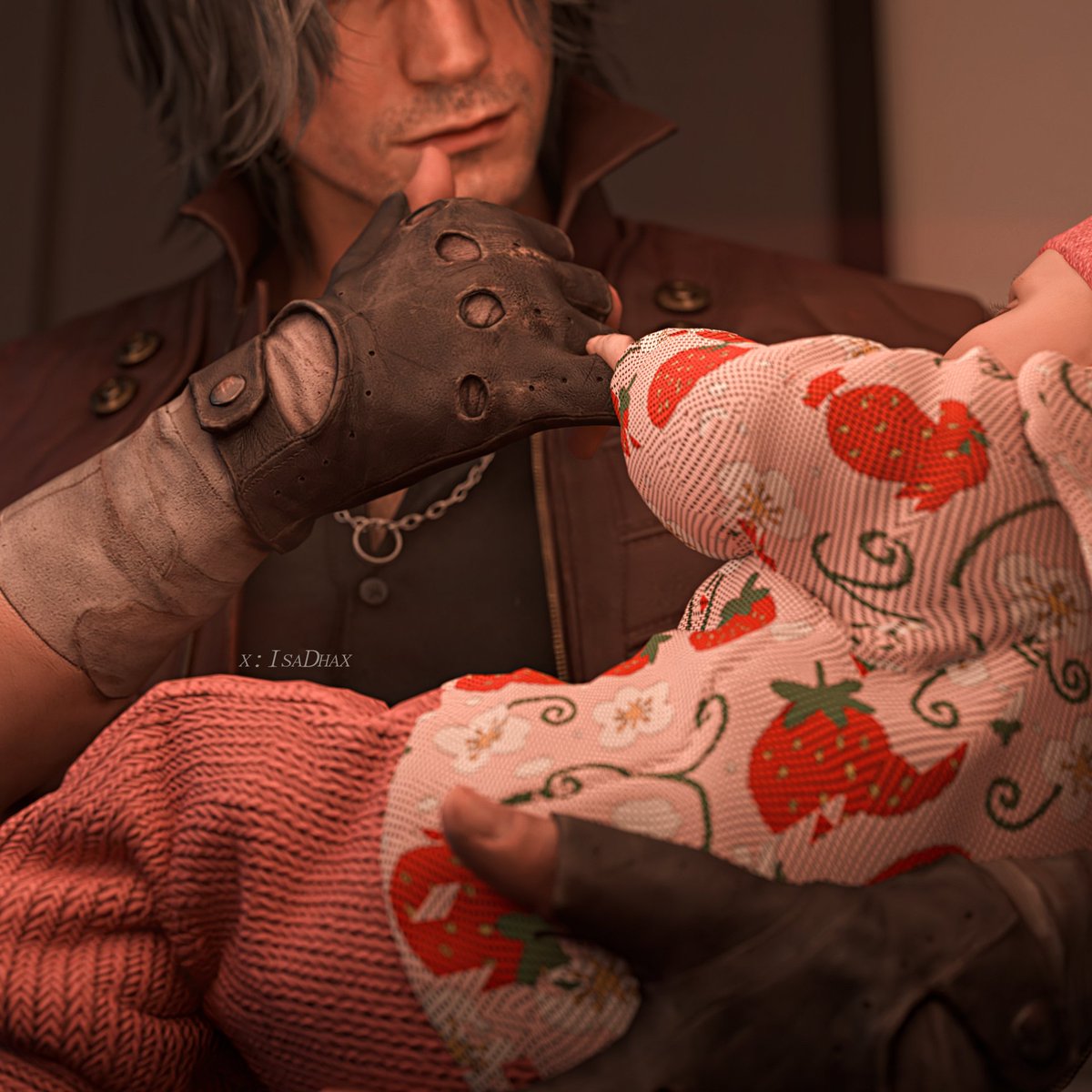 IsaDhax's tweet photo. ahora unos renders de Dante papá 🤭

Ustedes ven a Dante con un bebé?

#dantesparda #devilmaycry https://t.co/7hi4lq2d17