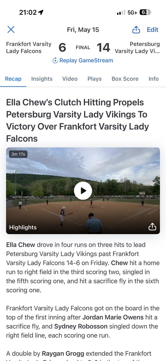 EChew22's tweet photo. Heading back to the state tournament 4th year in a row. Had a great last home game and hit 💣 #6 for the year. Also had a 💣squad sister @ella_markwell28 . @PSCSoftballWV @PSCCatamounts @arychwal @Softball_Home @SoftballDown @mmidnight1000 @DfwSho @SBRRetweets @TakeCharge_SB https://t.co/a0Csz7l7um