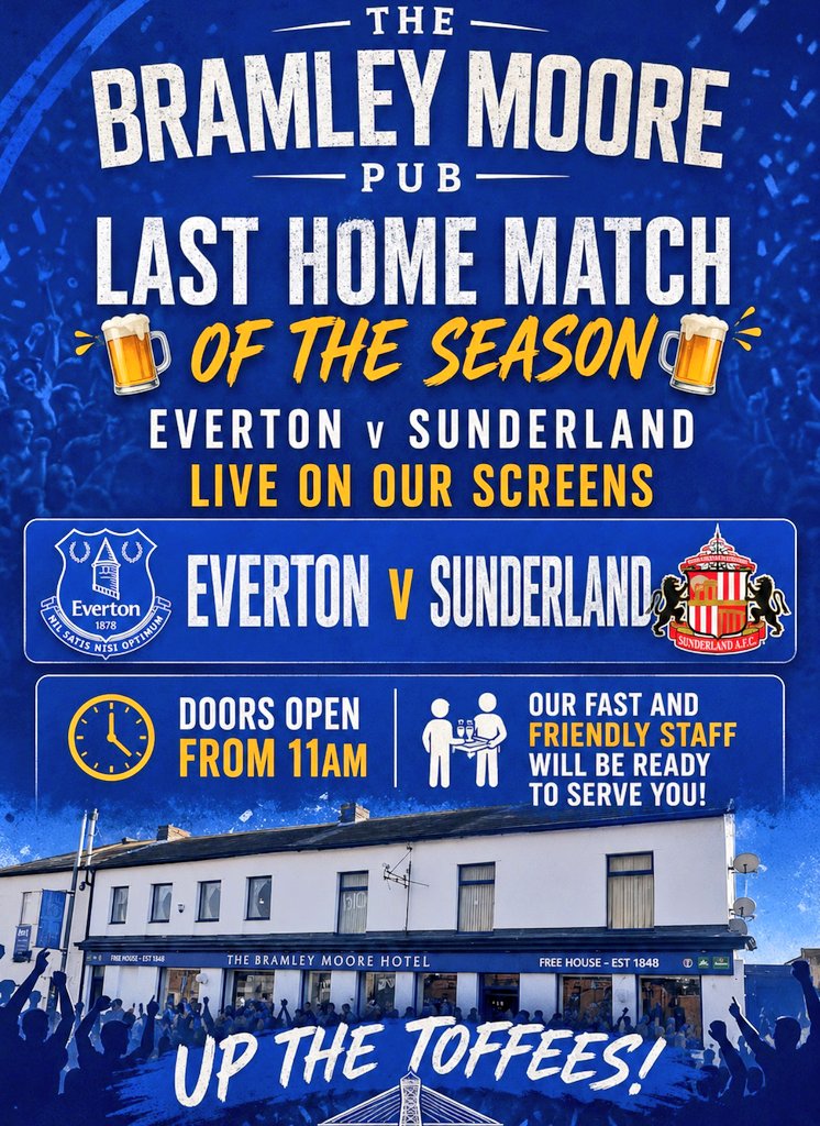 PubBramleyMoore's tweet photo. SEE YOU ALL TOMORROW TOFFEES 🍻 https://t.co/i42ZIxNiPE