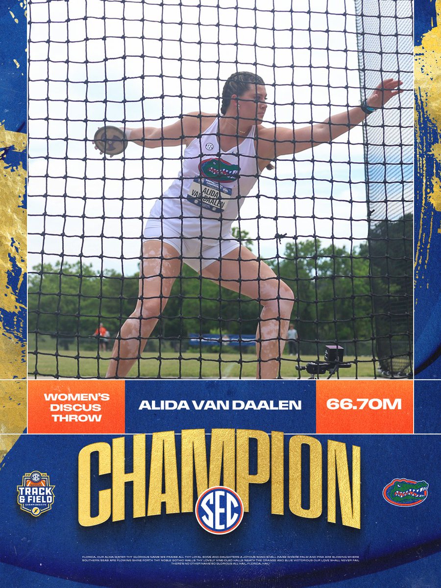 NelsonCarterJr's tweet photo. Alida van Daalen 🇳🇱 représente parfaitement son université en tenant son rang et en s’imposant au lancer du disque lors des #SECTF avec 66.70M.
#Athlétisme  https://t.co/e9J2S7GsH9