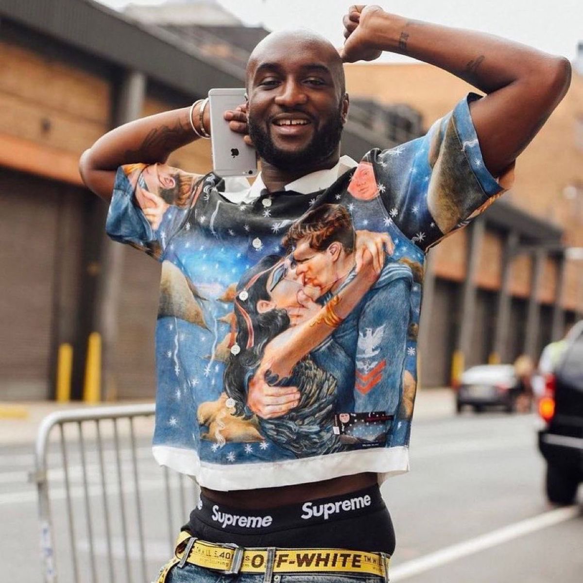 DodoFits's tweet photo. Virgil Abloh wearing Prada AW16 True Love Shirt https://t.co/kmDKenLqSW