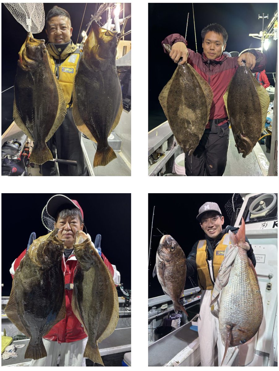 RikimaruFishing's tweet photo. 昨日はどの船もヒラメ好調で全員が複数釣れました👏今日明日明後日がチャンスかもです😊 https://t.co/bA46ZatRlW
