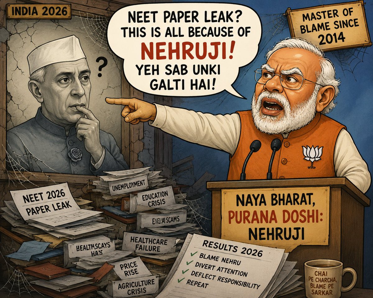 EditorialSignal's tweet photo. Nehruji ki hi galti hogi ! #neet2026cancelled https://t.co/b8LPoyFGeq