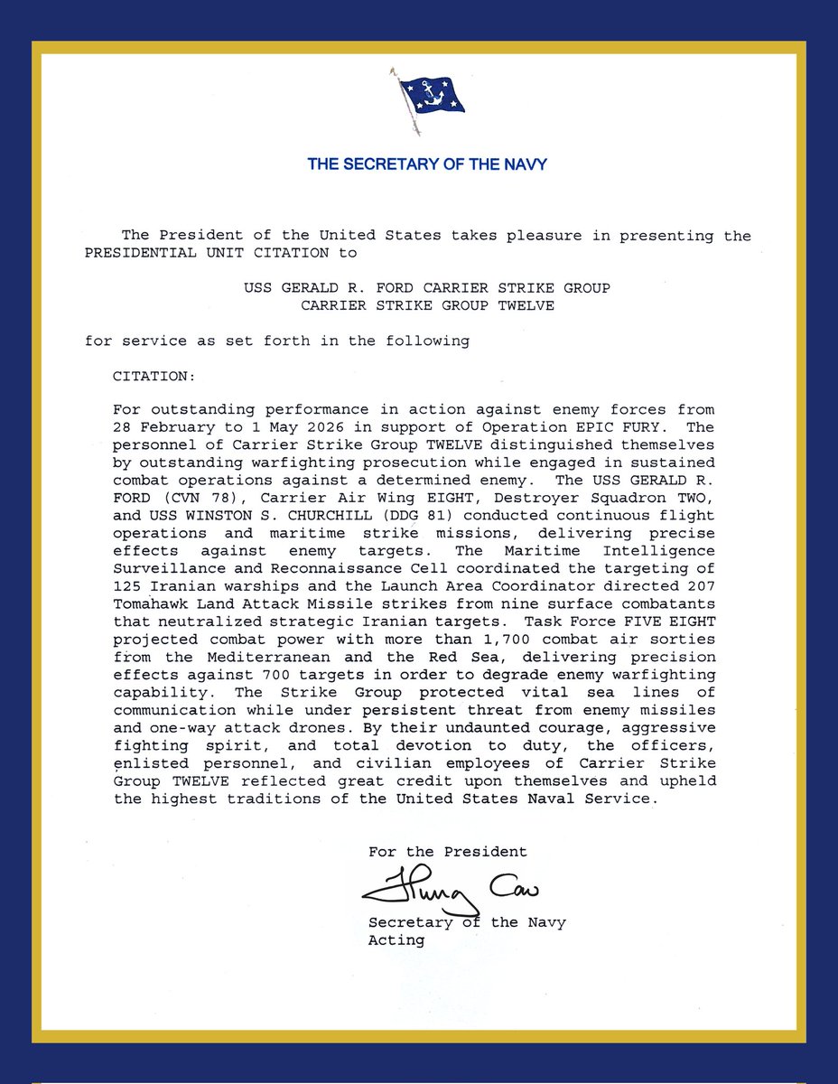 Acting Secretary of the Navy Hung Cao tweet media