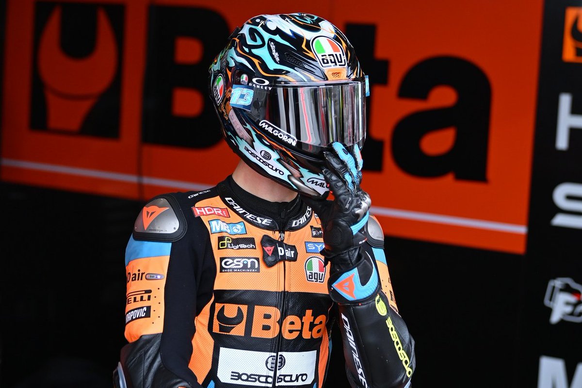 AGVHelmets's tweet photo. Celestino Vietti just grabbed his first #Moto2 pole position of 2026 at the #CatalanGP with the new lap record! The Italian ace is in top shape! #AGVhelmets https://t.co/gsyLRPNl97
