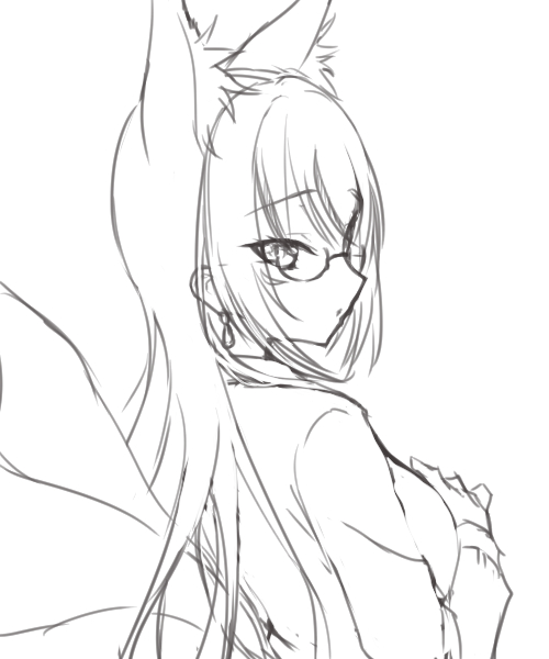 稲荷いろはさんをおえかき。 