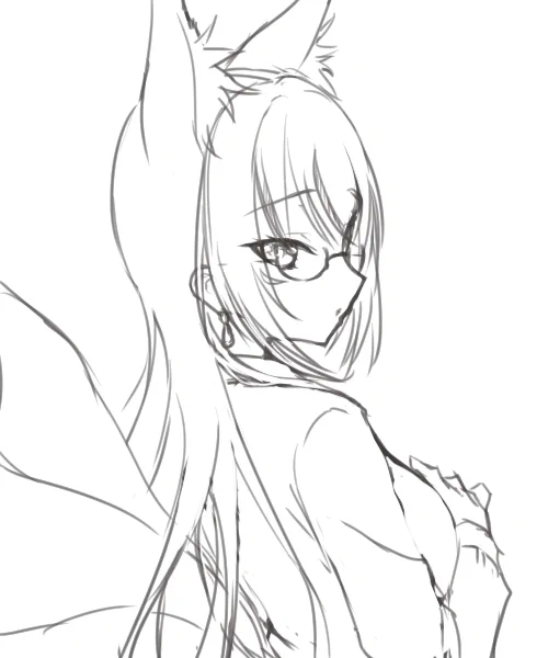 稲荷いろはさんをおえかき。 