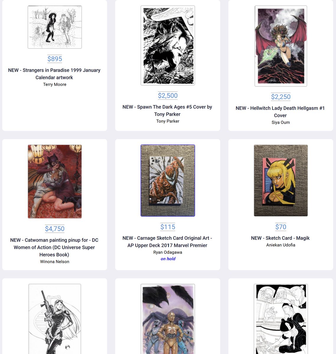 TDArtGallery's tweet photo. It's Comic Art Live weekend! 
Check out the 24 NEW pieces up at for Saturday + huge SALE from 4 of our artists (another 72 pcs!). For CAF premium the show is open now, opens to everyone at 1 pm ET!
https://t.co/D52fktg6FO
#tdart #originalart #comicart #newart #saleart https://t.co/jUpzTrIlEX