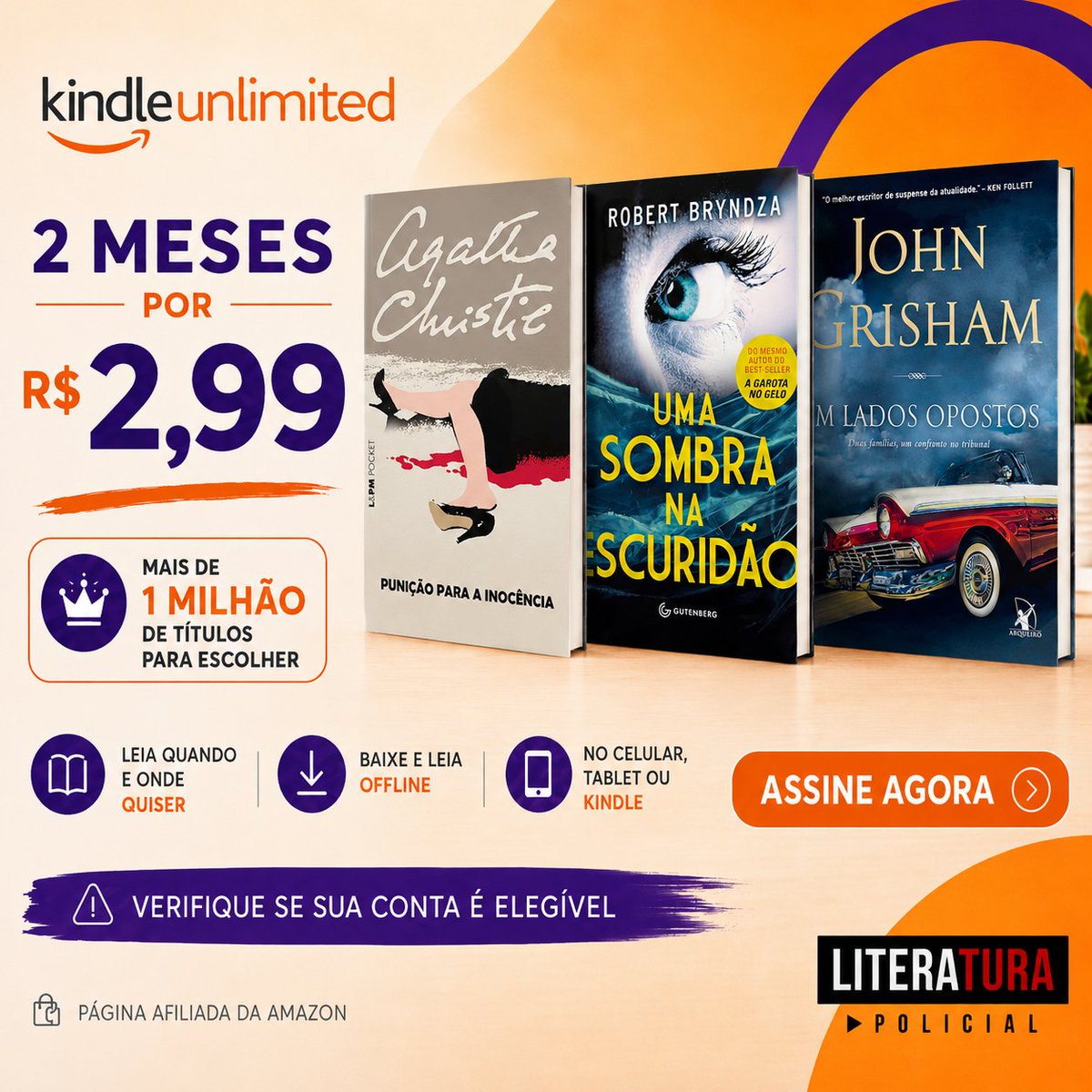literapolicial's tweet photo. 🚨 KINDLE UNLIMITED POR R$2,99
Já tentou ver se essa promo liberou na sua conta? A Book Friday tá quase acabando.

👉 Confere aqui: https://t.co/HkzLEUmcLr