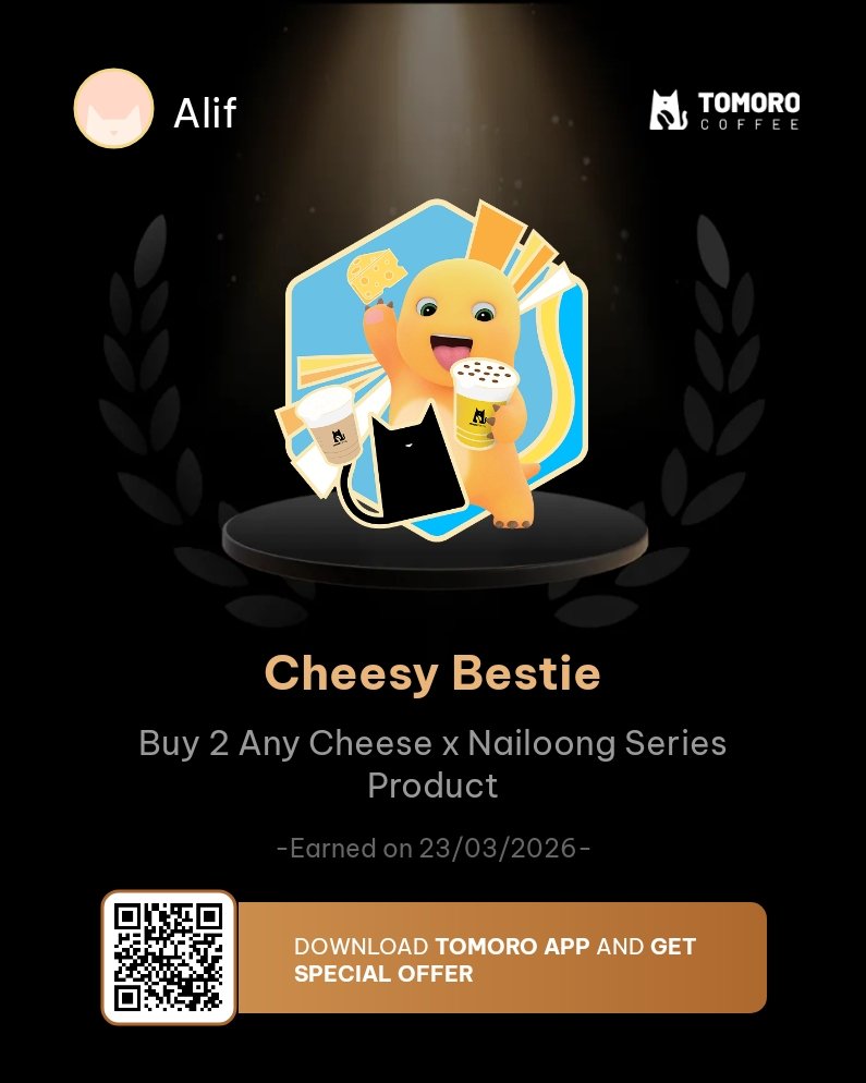 AceDFire's tweet photo. I earned Cheesy Bestie in TOMORO APP, come and get your achievement 👉 https://t.co/E21suzO0yp https://t.co/WFEktReqZR